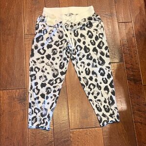 Z Supply Leopard Print Joggers - Black and White